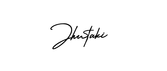It looks lik you need a new signature style for name Jhutaki. Design unique handwritten (AmerikaSignatureDemo-Regular) signature with our free signature maker in just a few clicks. Jhutaki signature style 3 images and pictures png