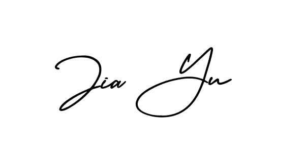 How to make Jia Yu name signature. Use AmerikaSignatureDemo-Regular style for creating short signs online. This is the latest handwritten sign. Jia Yu signature style 3 images and pictures png