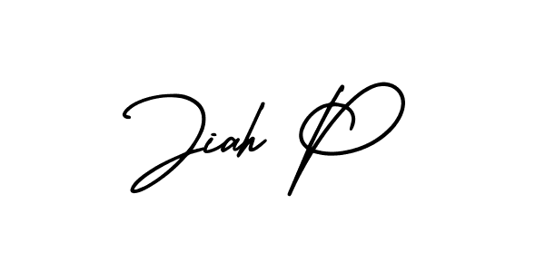 if you are searching for the best signature style for your name Jiah P. so please give up your signature search. here we have designed multiple signature styles  using AmerikaSignatureDemo-Regular. Jiah P signature style 3 images and pictures png