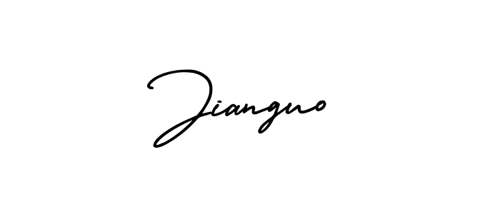 Make a beautiful signature design for name Jianguo. With this signature (AmerikaSignatureDemo-Regular) style, you can create a handwritten signature for free. Jianguo signature style 3 images and pictures png