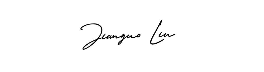This is the best signature style for the Jianguo Liu name. Also you like these signature font (AmerikaSignatureDemo-Regular). Mix name signature. Jianguo Liu signature style 3 images and pictures png