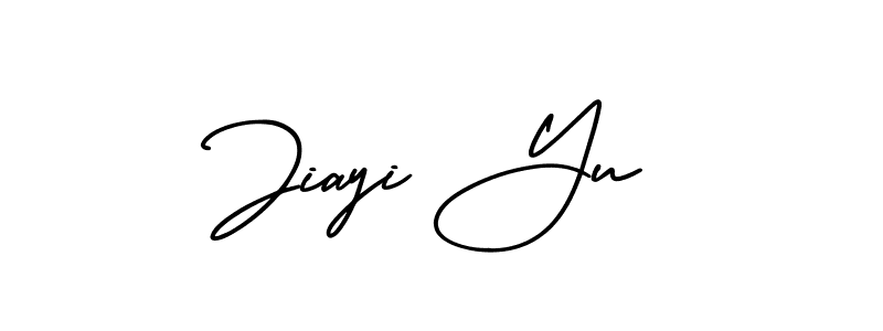 How to make Jiayi Yu name signature. Use AmerikaSignatureDemo-Regular style for creating short signs online. This is the latest handwritten sign. Jiayi Yu signature style 3 images and pictures png