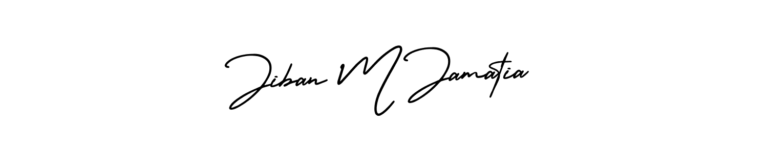 Jiban M Jamatia stylish signature style. Best Handwritten Sign (AmerikaSignatureDemo-Regular) for my name. Handwritten Signature Collection Ideas for my name Jiban M Jamatia. Jiban M Jamatia signature style 3 images and pictures png