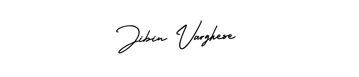 This is the best signature style for the Jibin Varghese name. Also you like these signature font (AmerikaSignatureDemo-Regular). Mix name signature. Jibin Varghese signature style 3 images and pictures png