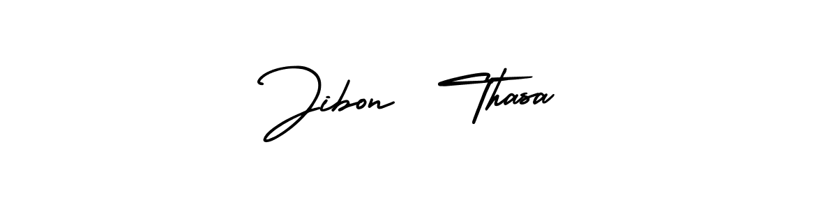 Use a signature maker to create a handwritten signature online. With this signature software, you can design (AmerikaSignatureDemo-Regular) your own signature for name Jibon  Thasa. Jibon  Thasa signature style 3 images and pictures png