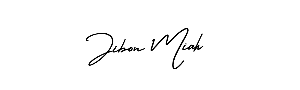 How to make Jibon Miah name signature. Use AmerikaSignatureDemo-Regular style for creating short signs online. This is the latest handwritten sign. Jibon Miah signature style 3 images and pictures png