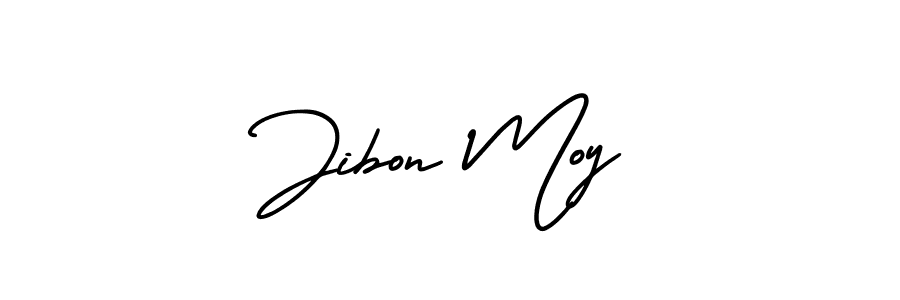 The best way (AmerikaSignatureDemo-Regular) to make a short signature is to pick only two or three words in your name. The name Jibon Moy include a total of six letters. For converting this name. Jibon Moy signature style 3 images and pictures png