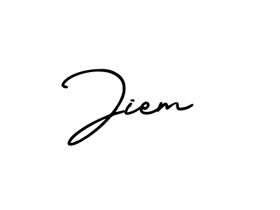 You should practise on your own different ways (AmerikaSignatureDemo-Regular) to write your name (Jiem) in signature. don't let someone else do it for you. Jiem signature style 3 images and pictures png