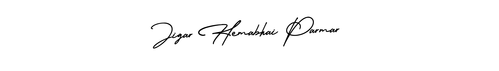 Use a signature maker to create a handwritten signature online. With this signature software, you can design (AmerikaSignatureDemo-Regular) your own signature for name Jigar Hemabhai Parmar. Jigar Hemabhai Parmar signature style 3 images and pictures png