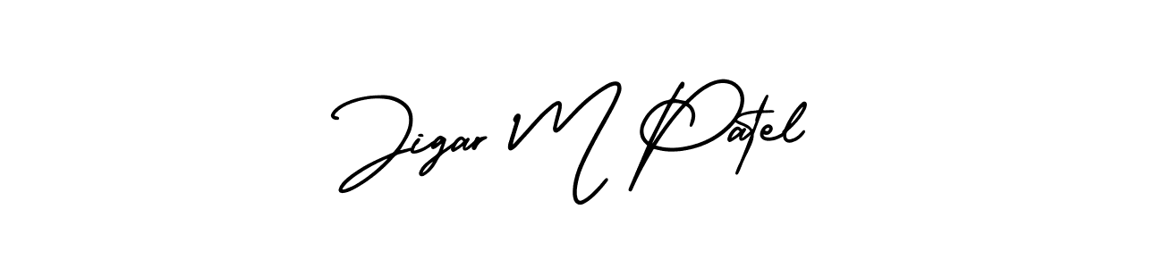Design your own signature with our free online signature maker. With this signature software, you can create a handwritten (AmerikaSignatureDemo-Regular) signature for name Jigar M Patel. Jigar M Patel signature style 3 images and pictures png