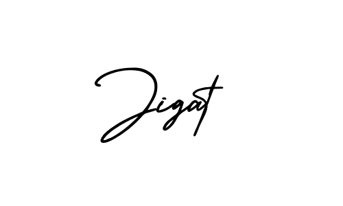 Jigat stylish signature style. Best Handwritten Sign (AmerikaSignatureDemo-Regular) for my name. Handwritten Signature Collection Ideas for my name Jigat. Jigat signature style 3 images and pictures png