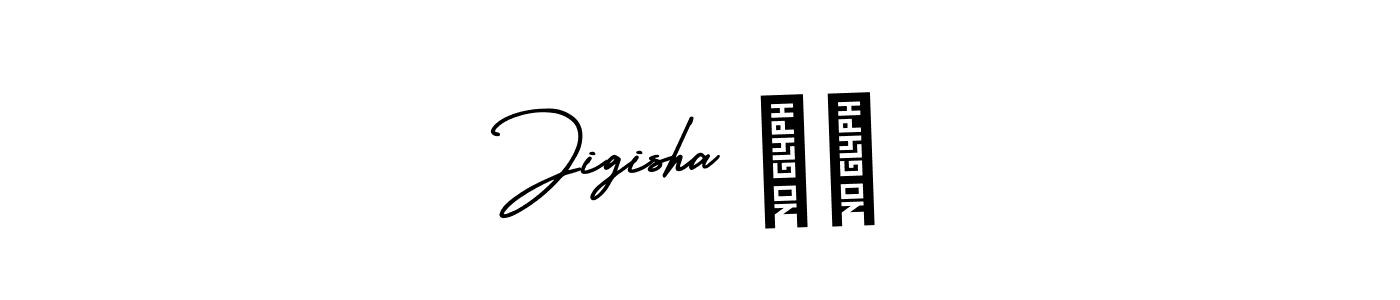 You should practise on your own different ways (AmerikaSignatureDemo-Regular) to write your name (Jigisha ❤️) in signature. don't let someone else do it for you. Jigisha ❤️ signature style 3 images and pictures png