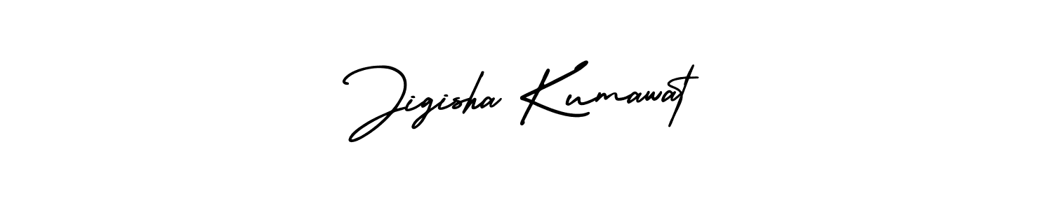 It looks lik you need a new signature style for name Jigisha Kumawat. Design unique handwritten (AmerikaSignatureDemo-Regular) signature with our free signature maker in just a few clicks. Jigisha Kumawat signature style 3 images and pictures png