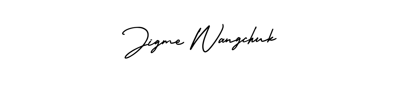 You should practise on your own different ways (AmerikaSignatureDemo-Regular) to write your name (Jigme Wangchuk) in signature. don't let someone else do it for you. Jigme Wangchuk signature style 3 images and pictures png