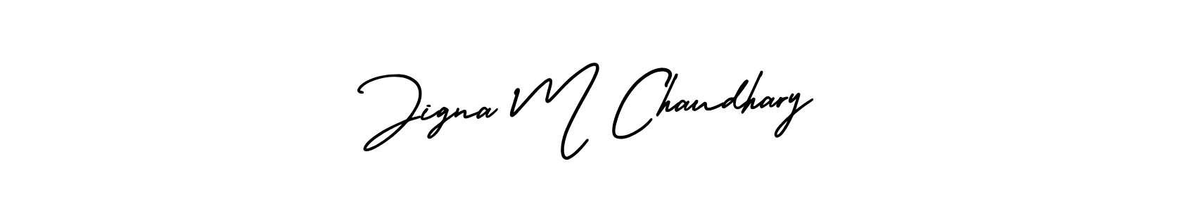 Design your own signature with our free online signature maker. With this signature software, you can create a handwritten (AmerikaSignatureDemo-Regular) signature for name Jigna M Chaudhary. Jigna M Chaudhary signature style 3 images and pictures png