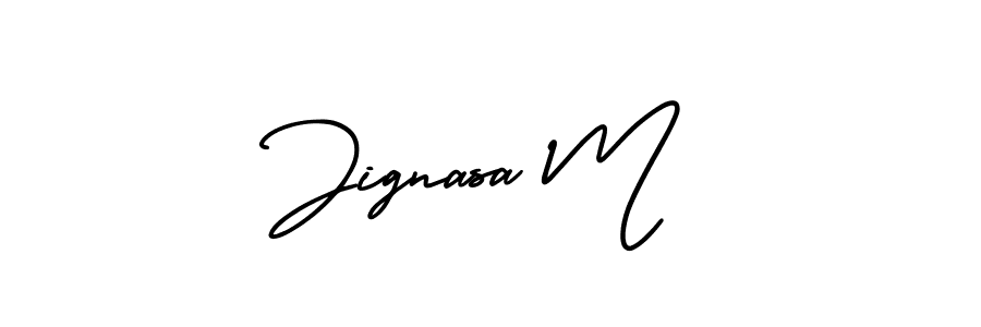 Also You can easily find your signature by using the search form. We will create Jignasa M name handwritten signature images for you free of cost using AmerikaSignatureDemo-Regular sign style. Jignasa M signature style 3 images and pictures png