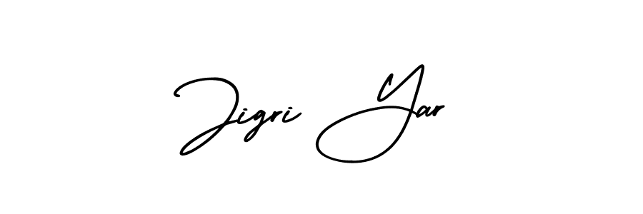 This is the best signature style for the Jigri Yar name. Also you like these signature font (AmerikaSignatureDemo-Regular). Mix name signature. Jigri Yar signature style 3 images and pictures png