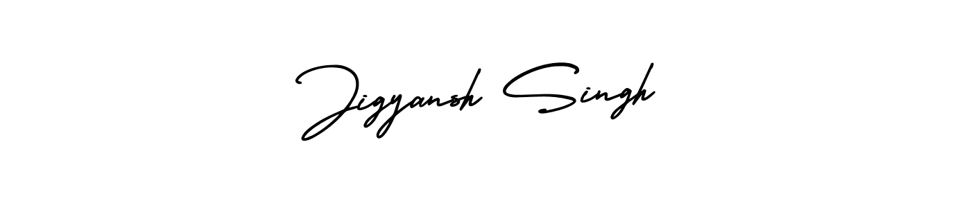 How to make Jigyansh Singh name signature. Use AmerikaSignatureDemo-Regular style for creating short signs online. This is the latest handwritten sign. Jigyansh Singh signature style 3 images and pictures png