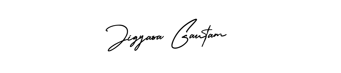 How to make Jigyasa Gautam name signature. Use AmerikaSignatureDemo-Regular style for creating short signs online. This is the latest handwritten sign. Jigyasa Gautam signature style 3 images and pictures png