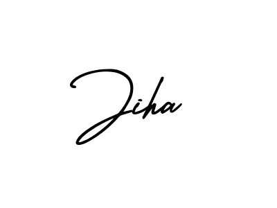 Design your own signature with our free online signature maker. With this signature software, you can create a handwritten (AmerikaSignatureDemo-Regular) signature for name Jiha. Jiha signature style 3 images and pictures png