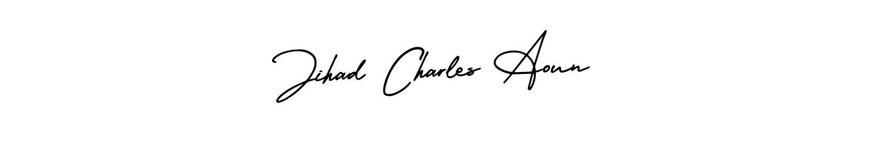 Design your own signature with our free online signature maker. With this signature software, you can create a handwritten (AmerikaSignatureDemo-Regular) signature for name Jihad Charles Aoun. Jihad Charles Aoun signature style 3 images and pictures png