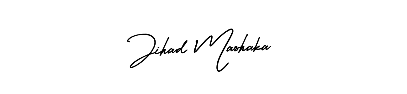 Also You can easily find your signature by using the search form. We will create Jihad Mashaka name handwritten signature images for you free of cost using AmerikaSignatureDemo-Regular sign style. Jihad Mashaka signature style 3 images and pictures png