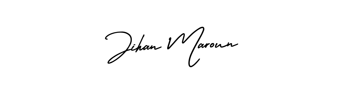 Similarly AmerikaSignatureDemo-Regular is the best handwritten signature design. Signature creator online .You can use it as an online autograph creator for name Jihan Maroun. Jihan Maroun signature style 3 images and pictures png