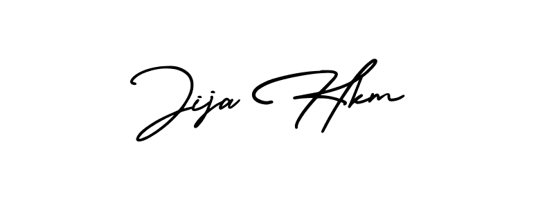 Jija Hkm stylish signature style. Best Handwritten Sign (AmerikaSignatureDemo-Regular) for my name. Handwritten Signature Collection Ideas for my name Jija Hkm. Jija Hkm signature style 3 images and pictures png