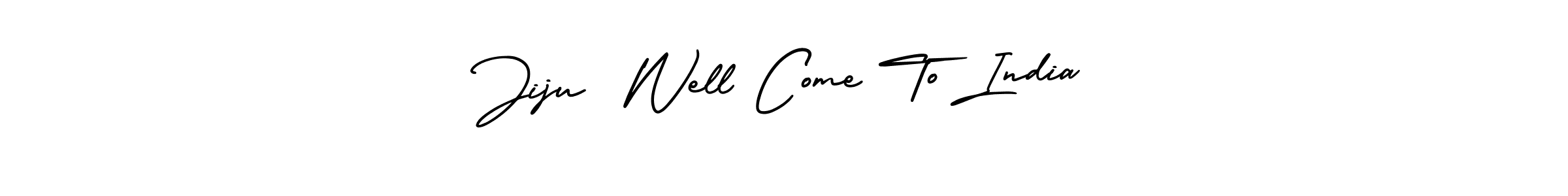 Make a beautiful signature design for name Jiju  Well Come To India. With this signature (AmerikaSignatureDemo-Regular) style, you can create a handwritten signature for free. Jiju  Well Come To India signature style 3 images and pictures png
