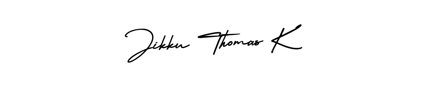 Design your own signature with our free online signature maker. With this signature software, you can create a handwritten (AmerikaSignatureDemo-Regular) signature for name Jikku Thomas K. Jikku Thomas K signature style 3 images and pictures png