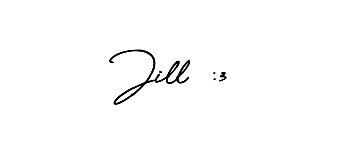 How to make Jill :3 signature? AmerikaSignatureDemo-Regular is a professional autograph style. Create handwritten signature for Jill :3 name. Jill :3 signature style 3 images and pictures png