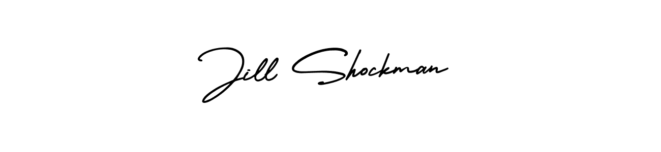 You should practise on your own different ways (AmerikaSignatureDemo-Regular) to write your name (Jill Shockman) in signature. don't let someone else do it for you. Jill Shockman signature style 3 images and pictures png
