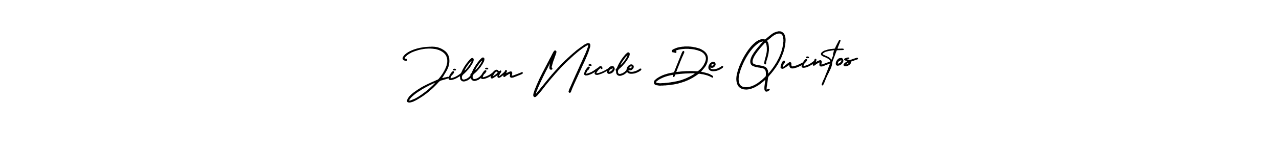 The best way (AmerikaSignatureDemo-Regular) to make a short signature is to pick only two or three words in your name. The name Jillian Nicole De Quintos include a total of six letters. For converting this name. Jillian Nicole De Quintos signature style 3 images and pictures png