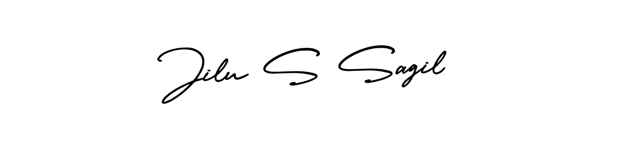 Similarly AmerikaSignatureDemo-Regular is the best handwritten signature design. Signature creator online .You can use it as an online autograph creator for name Jilu S Sagil. Jilu S Sagil signature style 3 images and pictures png