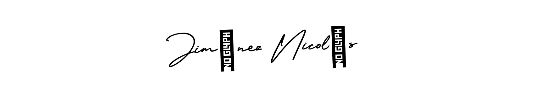 Jiménez Nicolás stylish signature style. Best Handwritten Sign (AmerikaSignatureDemo-Regular) for my name. Handwritten Signature Collection Ideas for my name Jiménez Nicolás. Jiménez Nicolás signature style 3 images and pictures png