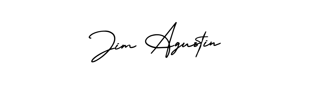 The best way (AmerikaSignatureDemo-Regular) to make a short signature is to pick only two or three words in your name. The name Jim Agustin include a total of six letters. For converting this name. Jim Agustin signature style 3 images and pictures png