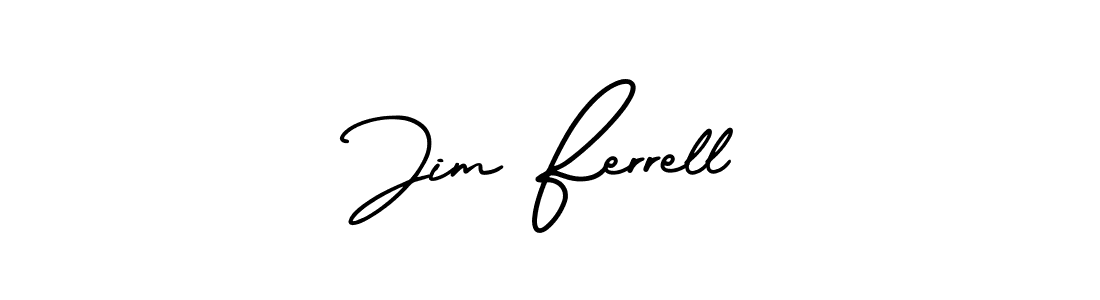 The best way (AmerikaSignatureDemo-Regular) to make a short signature is to pick only two or three words in your name. The name Jim Ferrell include a total of six letters. For converting this name. Jim Ferrell signature style 3 images and pictures png