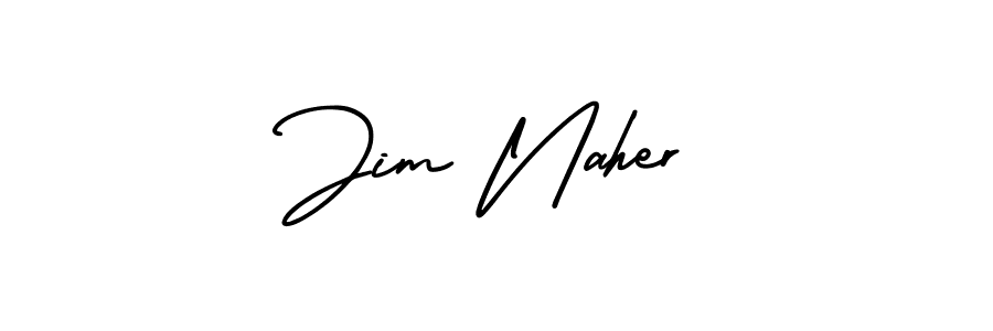 You should practise on your own different ways (AmerikaSignatureDemo-Regular) to write your name (Jim Naher) in signature. don't let someone else do it for you. Jim Naher signature style 3 images and pictures png