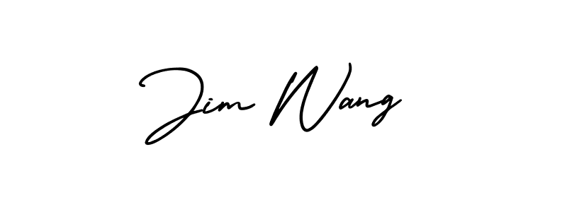 Jim Wang stylish signature style. Best Handwritten Sign (AmerikaSignatureDemo-Regular) for my name. Handwritten Signature Collection Ideas for my name Jim Wang. Jim Wang signature style 3 images and pictures png