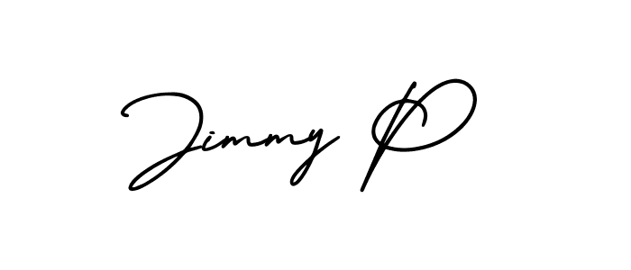 You should practise on your own different ways (AmerikaSignatureDemo-Regular) to write your name (Jimmy P) in signature. don't let someone else do it for you. Jimmy P signature style 3 images and pictures png