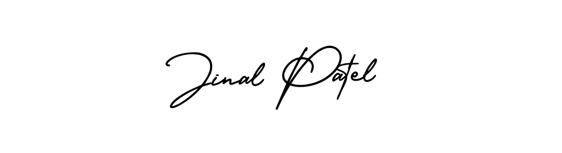 You should practise on your own different ways (AmerikaSignatureDemo-Regular) to write your name (Jinal Patel) in signature. don't let someone else do it for you. Jinal Patel signature style 3 images and pictures png