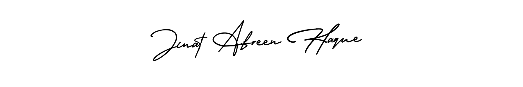 The best way (AmerikaSignatureDemo-Regular) to make a short signature is to pick only two or three words in your name. The name Jinat Afreen Haque include a total of six letters. For converting this name. Jinat Afreen Haque signature style 3 images and pictures png