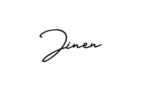The best way (AmerikaSignatureDemo-Regular) to make a short signature is to pick only two or three words in your name. The name Jinen include a total of six letters. For converting this name. Jinen signature style 3 images and pictures png