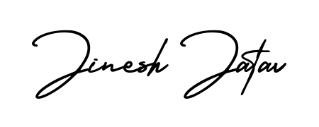 The AmerikaSignatureDemo-Regular font transforms the name Jinesh Jatav into an executive sign with sharp precision and distinguished character. Jinesh Jatav signature style 3 images and pictures png