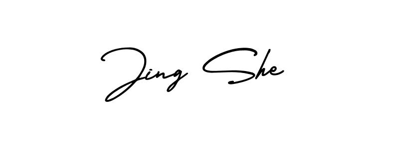 How to Draw Jing She signature style? AmerikaSignatureDemo-Regular is a latest design signature styles for name Jing She. Jing She signature style 3 images and pictures png