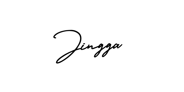 How to make Jingga name signature. Use AmerikaSignatureDemo-Regular style for creating short signs online. This is the latest handwritten sign. Jingga signature style 3 images and pictures png