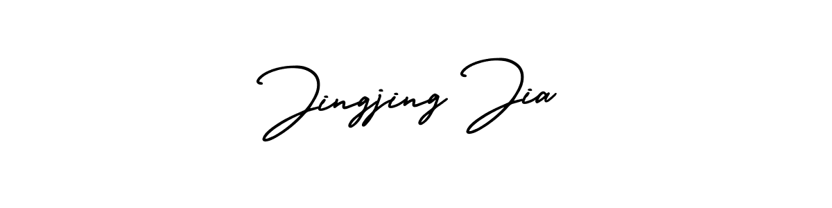 AmerikaSignatureDemo-Regular is a professional signature style that is perfect for those who want to add a touch of class to their signature. It is also a great choice for those who want to make their signature more unique. Get Jingjing Jia name to fancy signature for free. Jingjing Jia signature style 3 images and pictures png