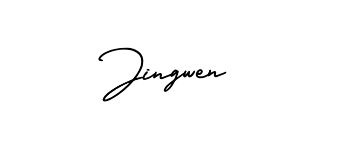 Use a signature maker to create a handwritten signature online. With this signature software, you can design (AmerikaSignatureDemo-Regular) your own signature for name Jingwen. Jingwen signature style 3 images and pictures png