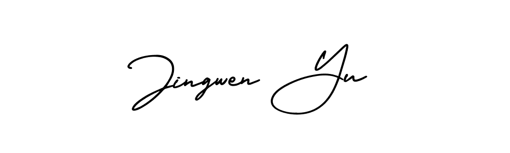 Design your own signature with our free online signature maker. With this signature software, you can create a handwritten (AmerikaSignatureDemo-Regular) signature for name Jingwen Yu. Jingwen Yu signature style 3 images and pictures png