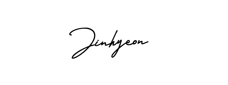 Make a beautiful signature design for name Jinhyeon. With this signature (AmerikaSignatureDemo-Regular) style, you can create a handwritten signature for free. Jinhyeon signature style 3 images and pictures png